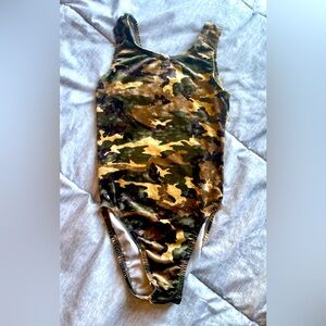 Camouflage Velvet Gymnastics Leotard